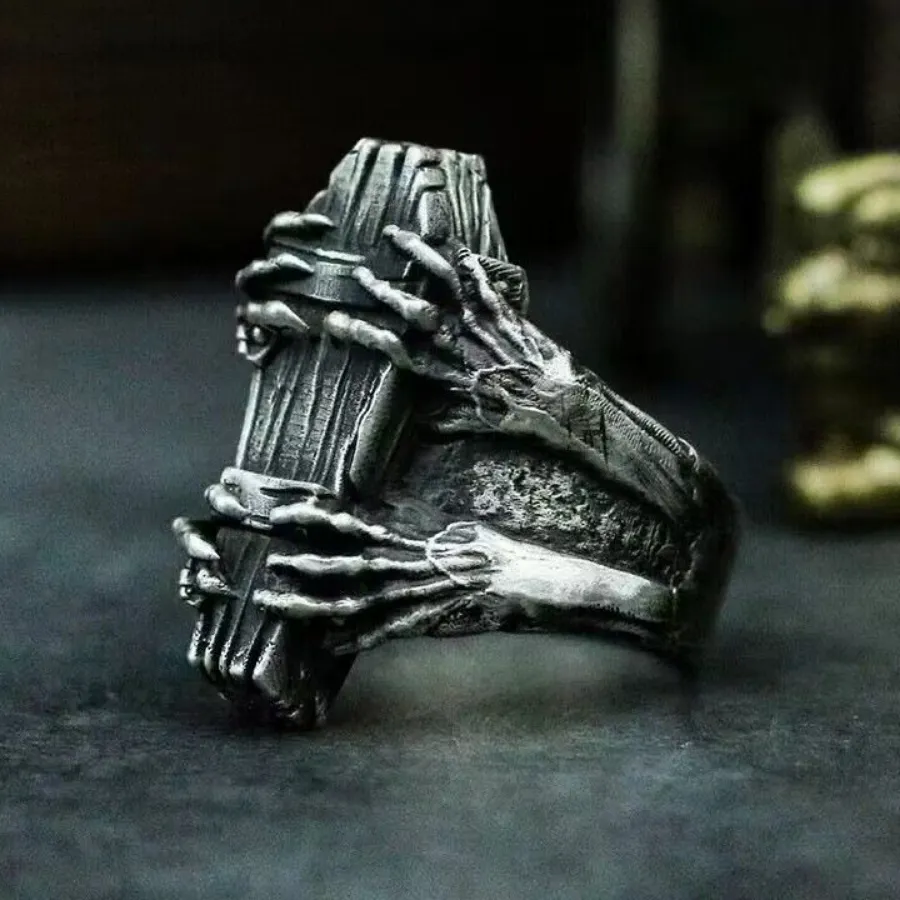 Authentic Coffin Claw Ring Embracing Shadows Through Ancient Symbols