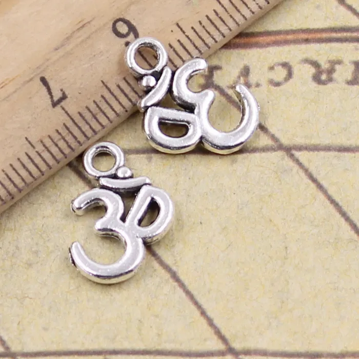 Authentic Sacred Om Talisman Charms Tibetan Silver Spiritual Pendants For Devotional Craft