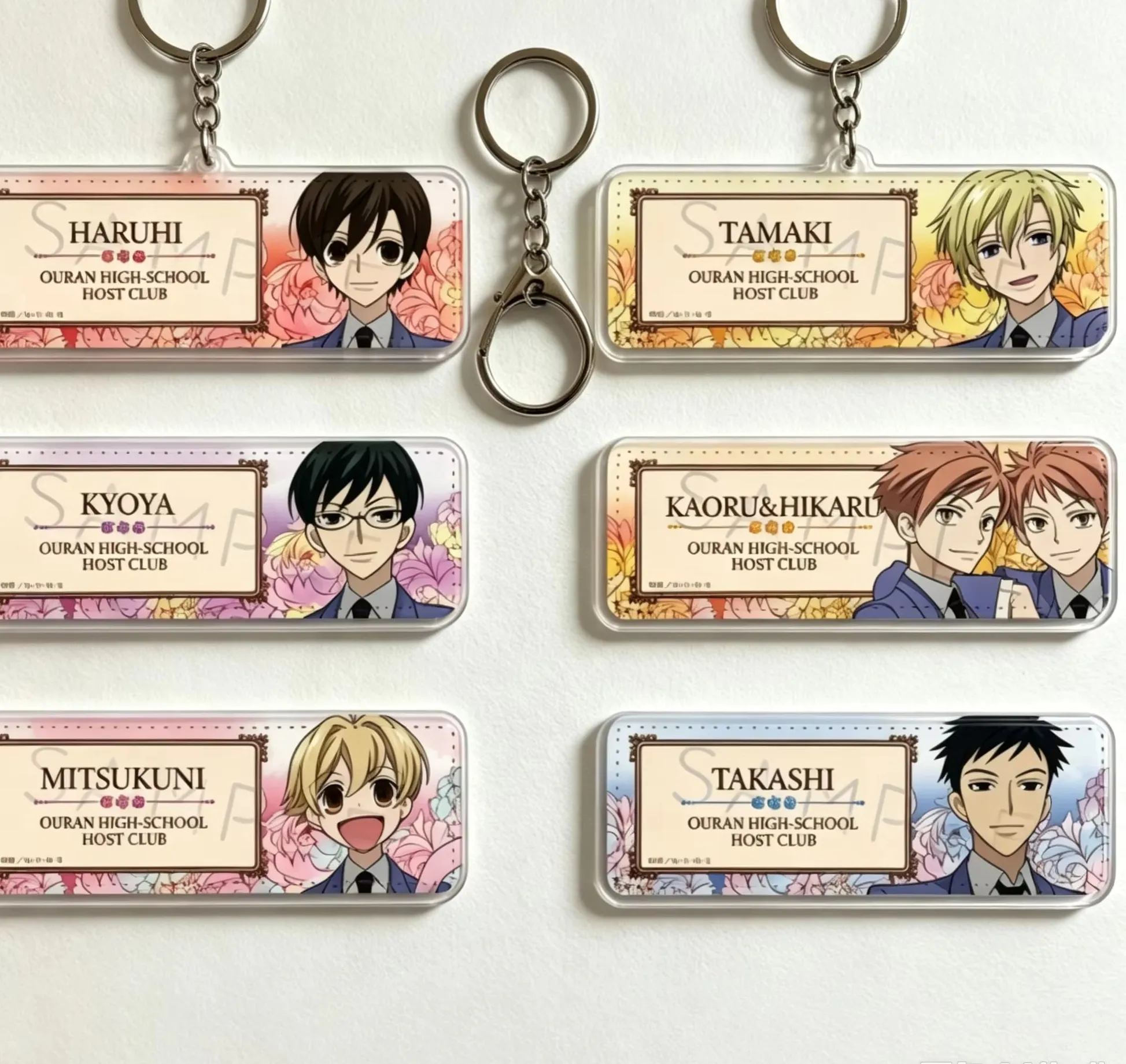 Authentic Ouran High School Host Club Haruhi Fujioka 6Cm Acrylic Pendant Keychains Bag Decorations Periphera For Friends