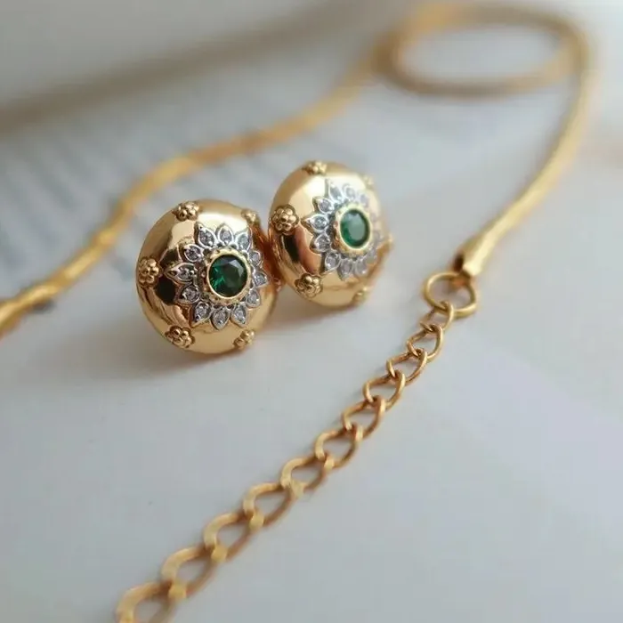 Authentic Italy Craft Bucce Emerald Diamond Ear Stud Geometric Basic Gold Zircon Earring 925 Silver Jewelry Custom
