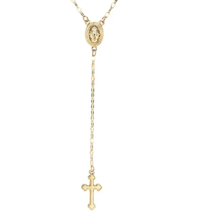Authentic 1 Cross Virgin Mary Pendant Necklace Jesus Chain Necklace Jewelry