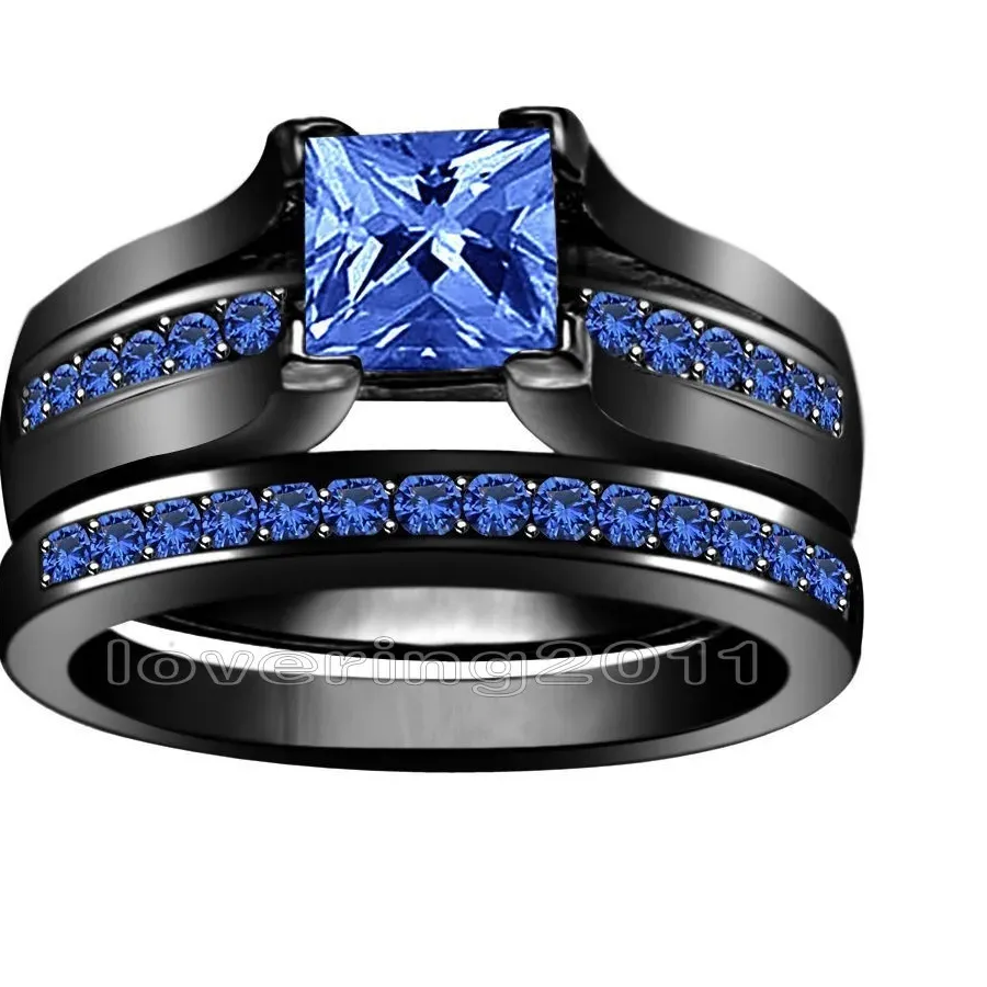 Authentic The Celestial Union Ring Princess Cut Sapphire In Sacred Black Gold