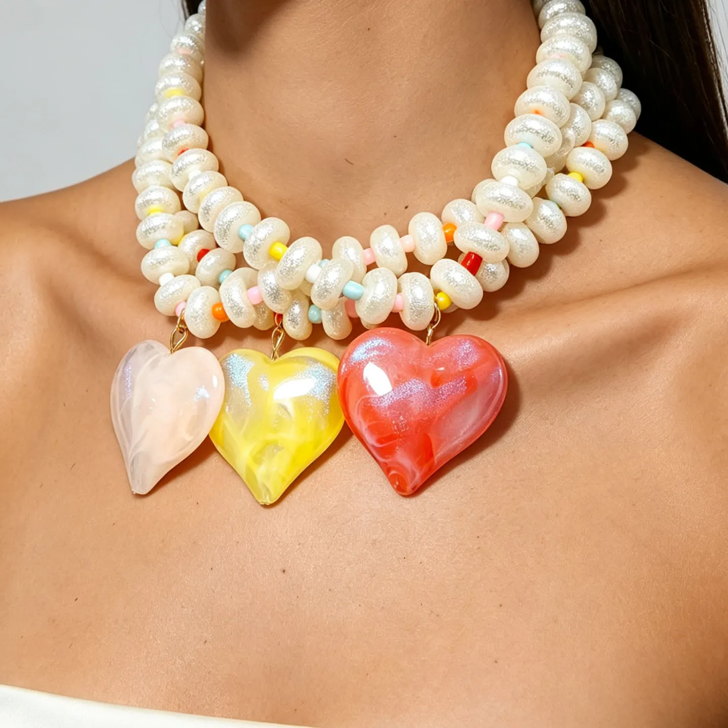 Authentic Aurora Dopamine Beaded Necklace A Golden Talisman Of Joy And Vibrant Vitality