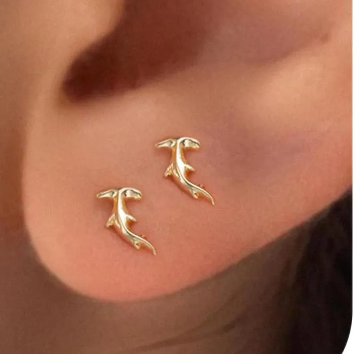 Authentic Celestial Echo 14K Gold Plated Dragon & Shark Harmony Earrings