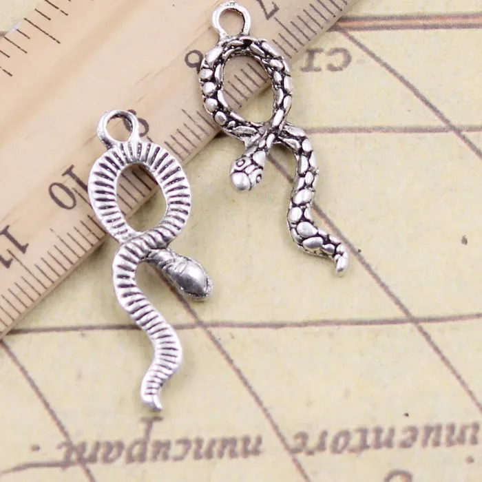 Authentic 10Pcs Charms Snake 34X11Mm Tibetan Silver Color Pendants Diy Antique Finding Making Handmade Jewelry