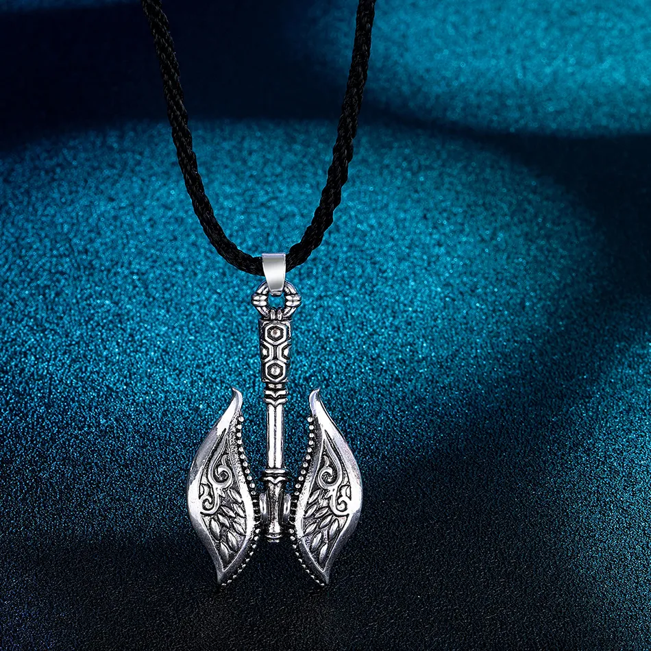 Authentic Ancient Rune Ward Gold- Plated Double Axe Amulet Necklace Of The Nordic Path