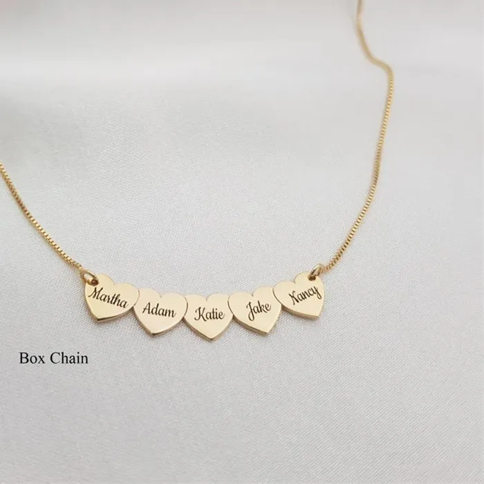 Authentic Custom Side Ways Dainty Heart Pendant Necklace Personality Engraved Name Jewelry For Woman