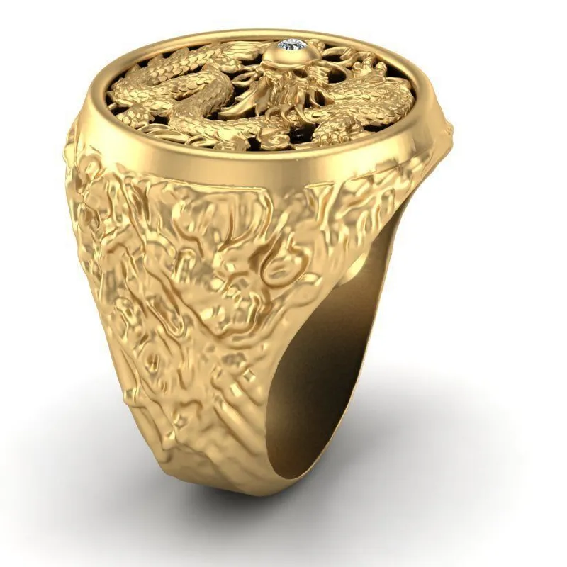 Authentic The Sovereign Crest: Hand-Forged Gold-Plated Signet of Authority