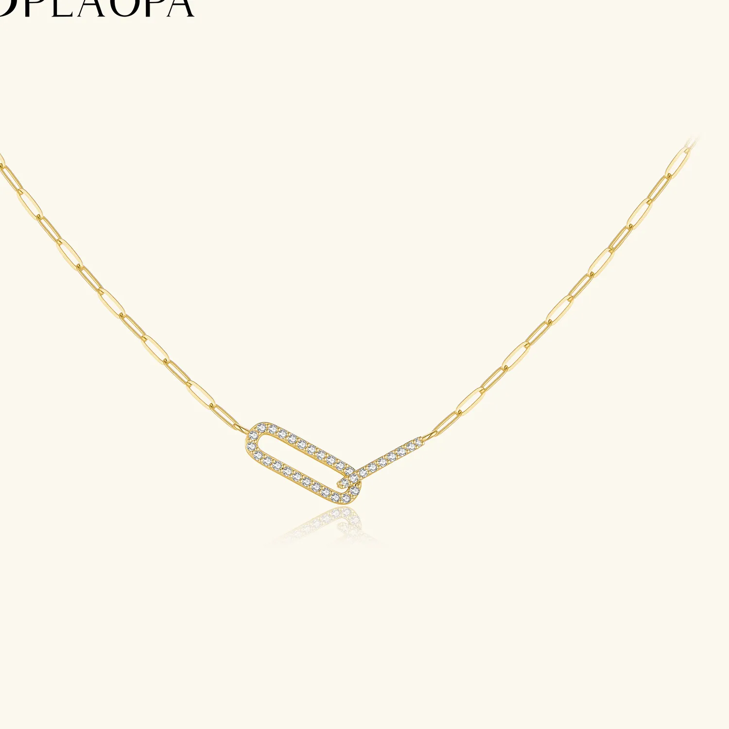 Authentic Andywen 925 Sterling Silver Geometric Paperclip Interlock Pendant Zircon Horoscope Necklace Modern Casual Necklace Jewelry