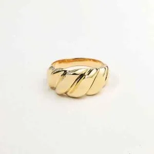 Authentic Dome Ring Signet Ring for Women Gold Plated 925 Silver ring Statement Ring