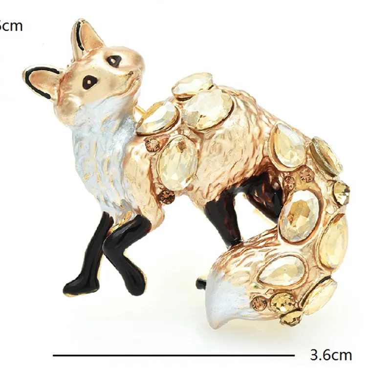 Authentic 4 Colors Walking Fox Animal Brooch Jewelry