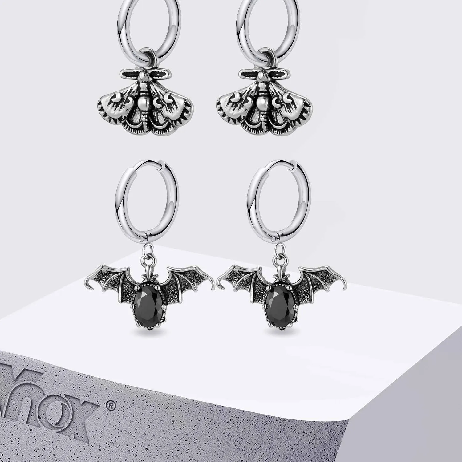 Authentic Earrings Of The Twilight Moth Gothic Bat Hoop Talisman Of Transformation