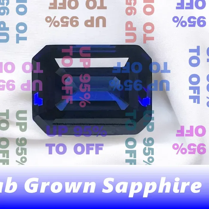 Authentic Aemerald Cut Royal Blue Lab Grown Sapphire, Certified Loose Gemstone, Diy Inlay Material For Ring Necklace Jewelry