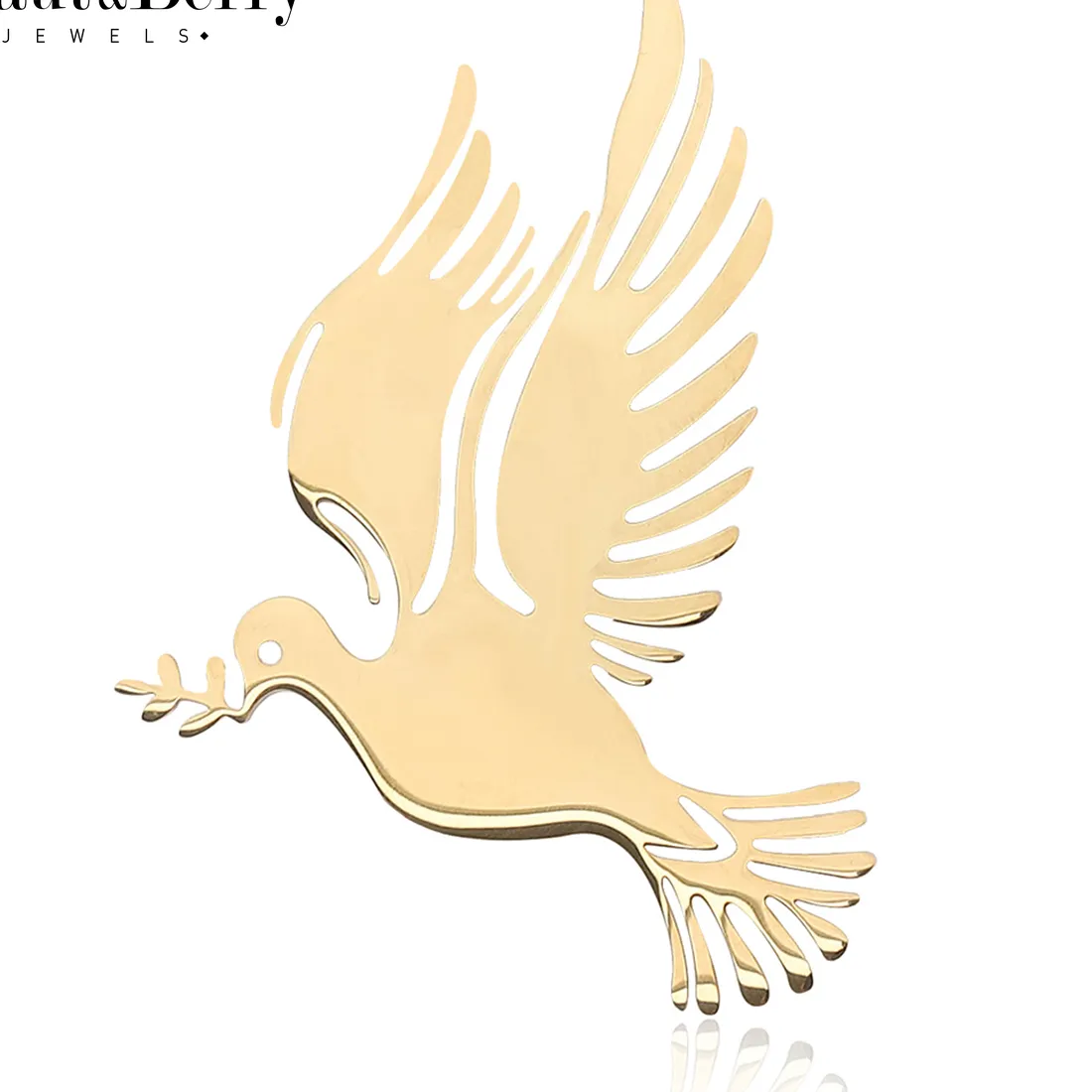 Authentic Grace Of The Dove Gold- Plated Talisman Brooch Of Peace And Devotion