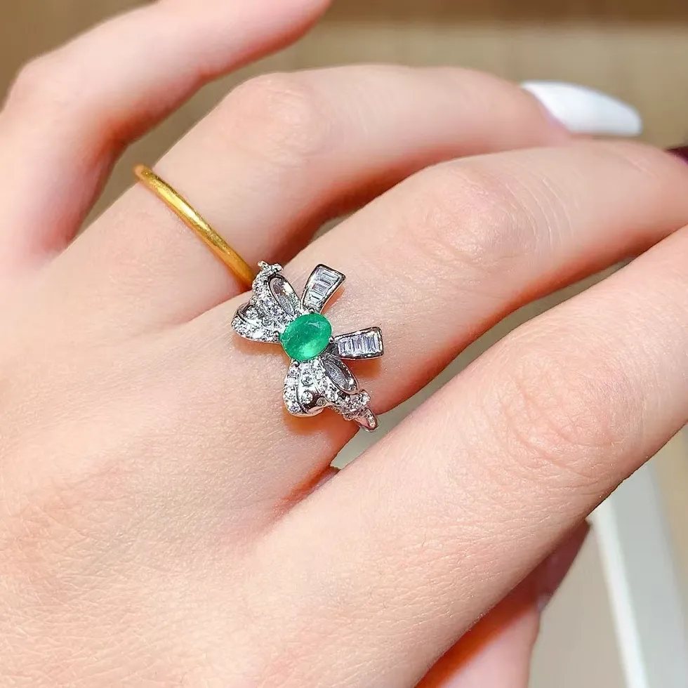 Authentic The Verdant Oracle Ring Of Colombian Emerald And Pure Silver