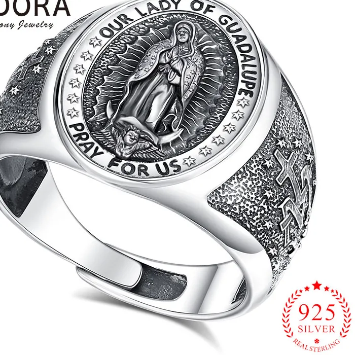 Authentic Sanctified Sterling & Auric Embrace The Guadalupe Veil Ring