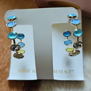 Authentic Bomb Party Dangle/Drop Earrings Gold Plated Blue Crystal Butterfly ER92764