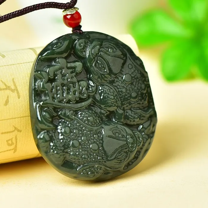 Authentic Sapphire Trident Toad Golden Guardian Pendant
