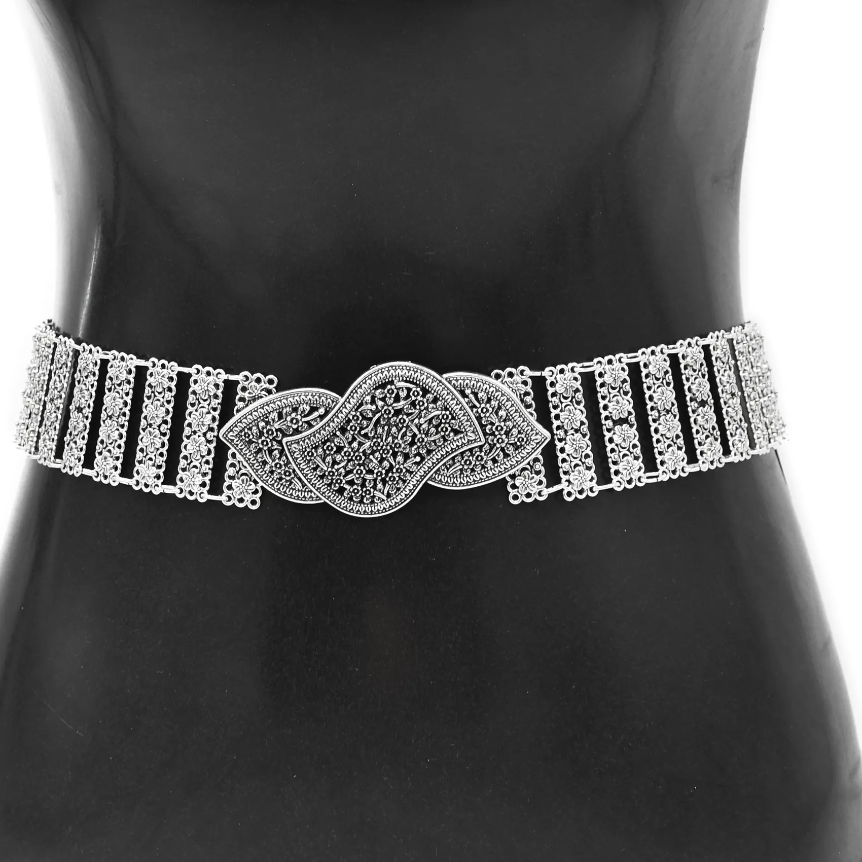 Authentic Moonpetal Bloom A Silver Hollow Floral Waist Chain For The Free Spirit