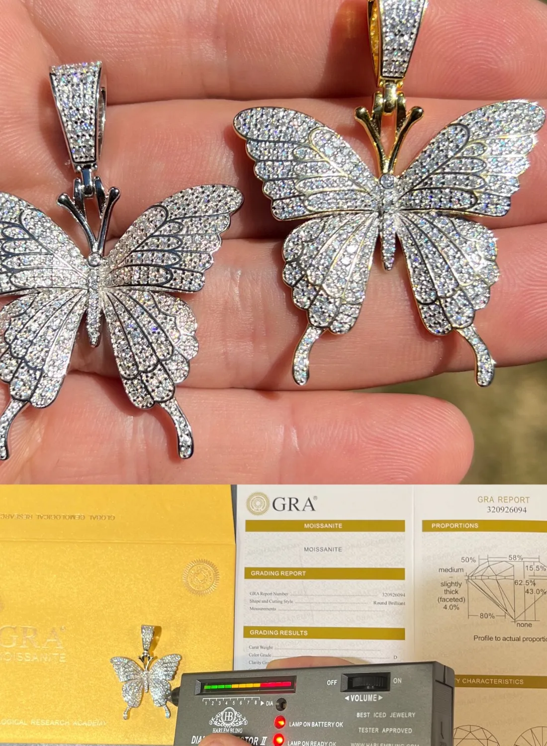 Authentic Celestial Butterfly of Moissanite: 925 Silver & Gold‑Plated Enchantment Necklace