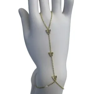 Authentic The Ethereal Butterfly Dream Hand Chain in Gilded Sterling