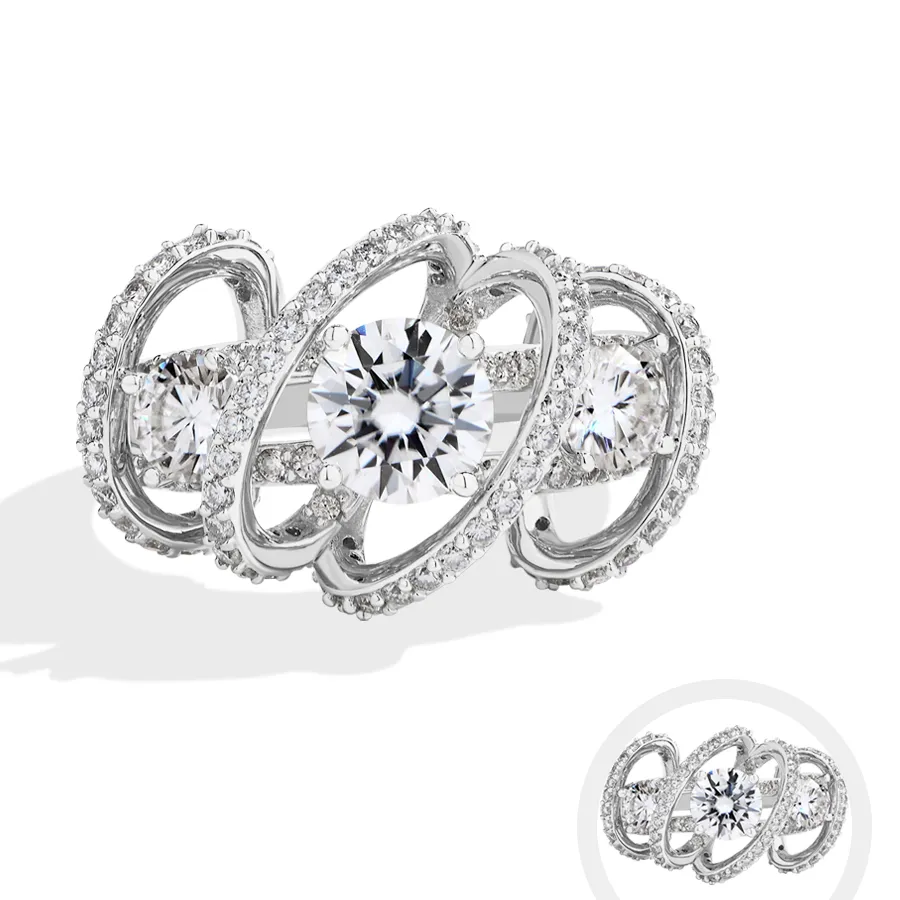 Authentic The Triune Radiance Moissanite Twist Band Talisman