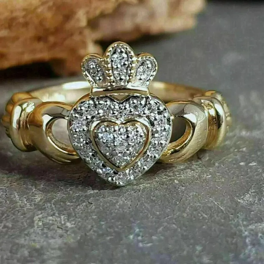 Authentic The Eternal Union: Radiant Moissanite Claddagh Talisman
