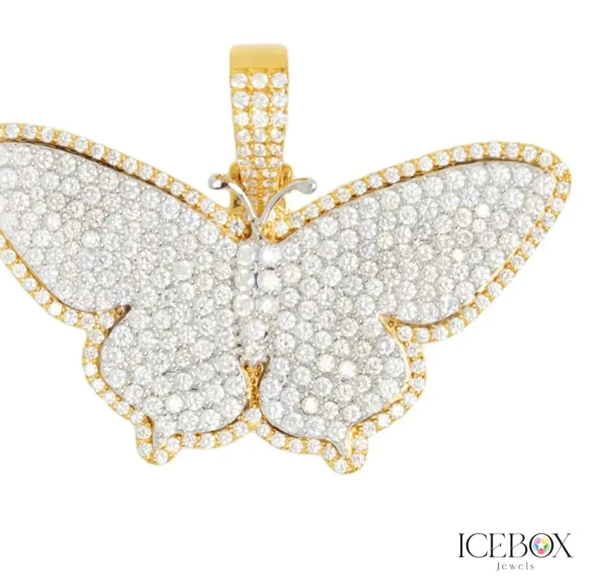 Authentic The Gilded Chrysalis: Round Cut Simulated Diamond Butterfly Pendant