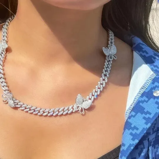 Authentic Butterfly of Transformation: A 14K White Gold Plated Necklace