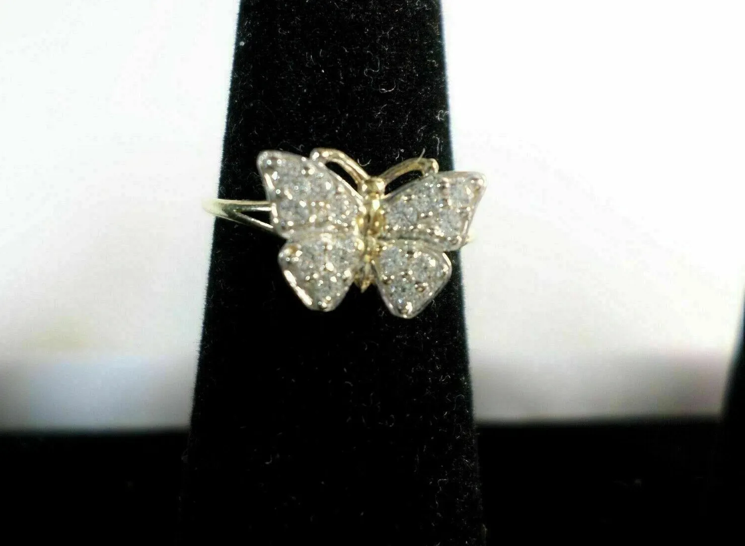 Authentic Celestial Butterfly Love Ring - 2ct Lab-Created Gem, 14k Gold-Plated Silver