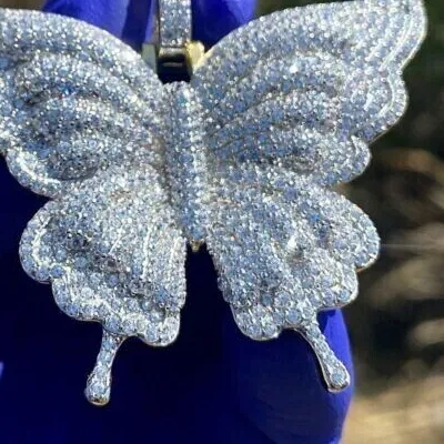 Authentic Butterfly of Radiant Love: A 3Ct Moissanite Pendant for the Soul