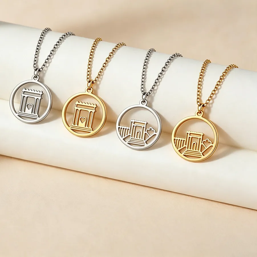 Temple Of Light Beit Hamikdash Gold Plated Pendant Of Sacred Unity