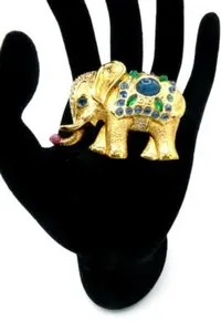 Authentic Sacred Moghul Elephant Brooch - Ancient Fortune's Guardian