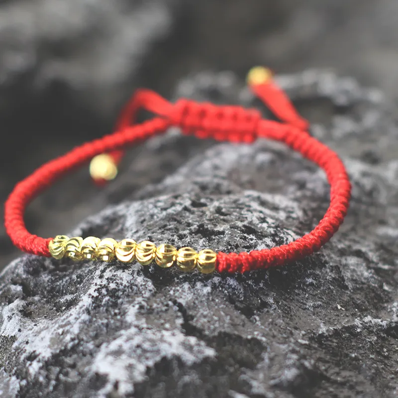 Authentic Lucky Red Amulet Bracelet Handmade Weaven Macrame Braclet Lantern Bead Braslet Pulsera Roja De Proteccion