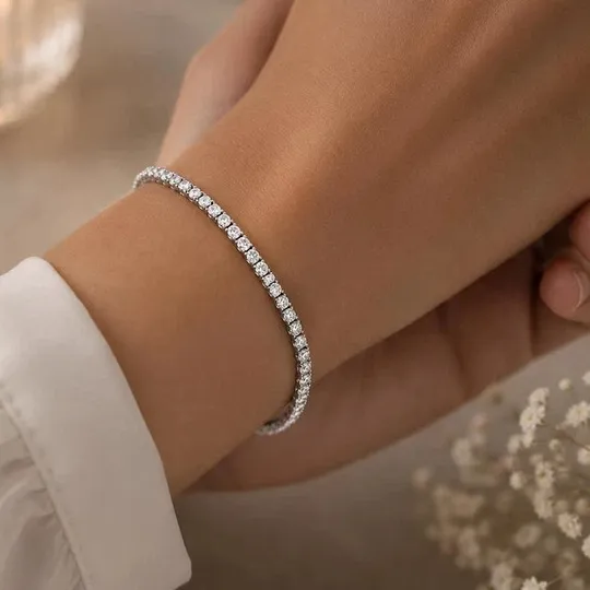 Authentic Celestial Radiance Lab Created Diamond Tennis Bracelet in 14K White Gold Plated