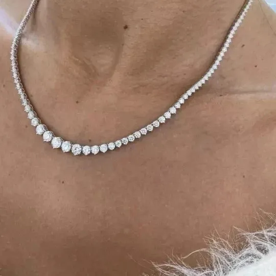 Authentic Celestial Radiance: The Eternal Light Tennis Necklace