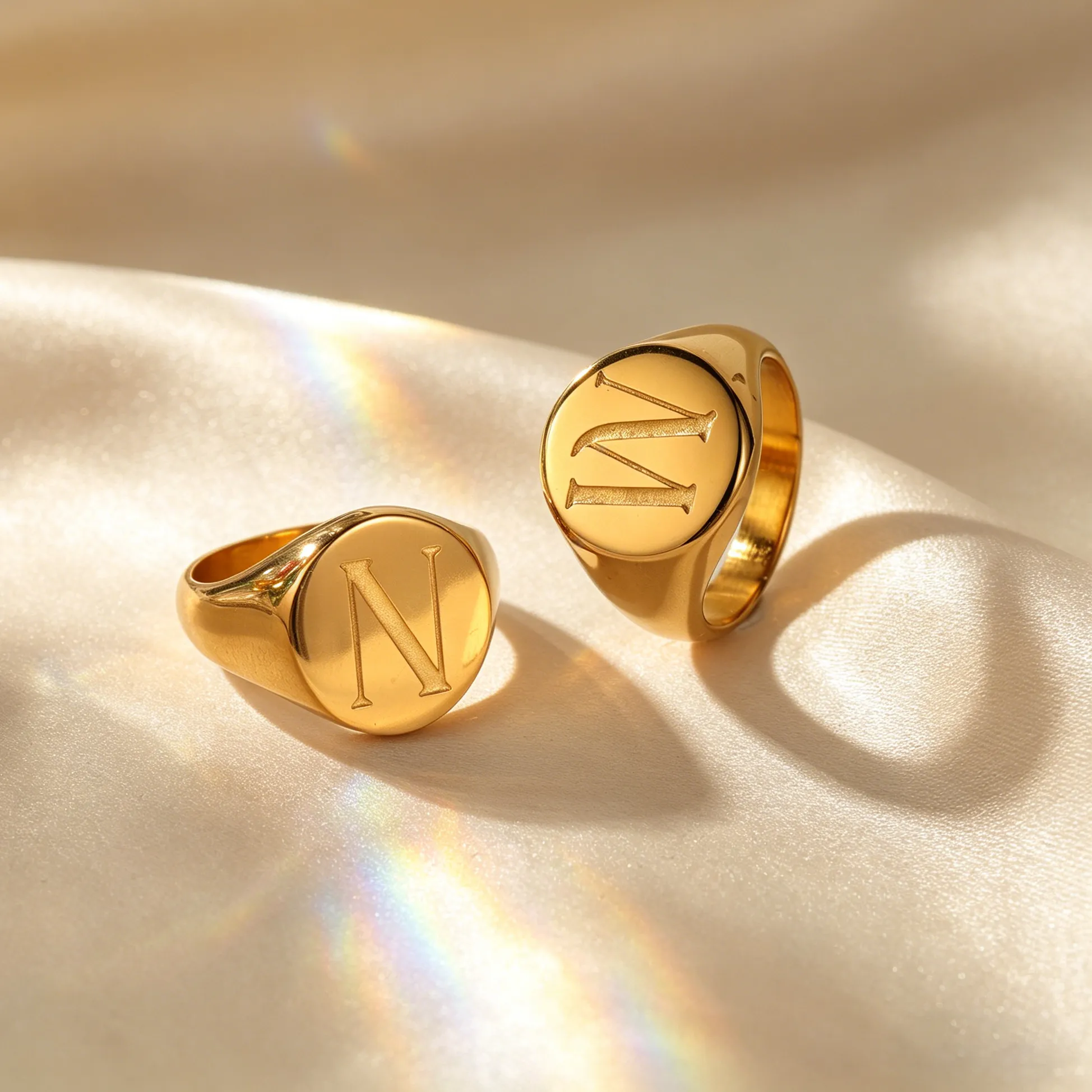 Authentic The Eternal Symbol Of Fatherhood Personalized Initial Ring