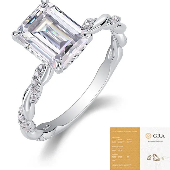 Authentic The Radiant Monolith D Color Moissanite Gold- Plated Talisman Ring