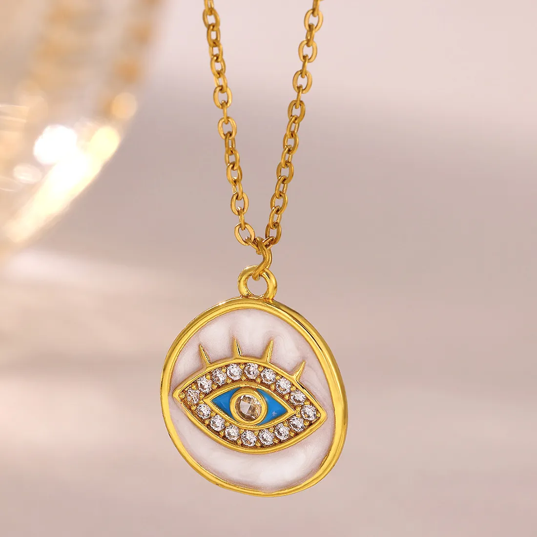 Authentic Radiant Gazing Shield Gold- Plated Hamsa And Evil Eye Talisman