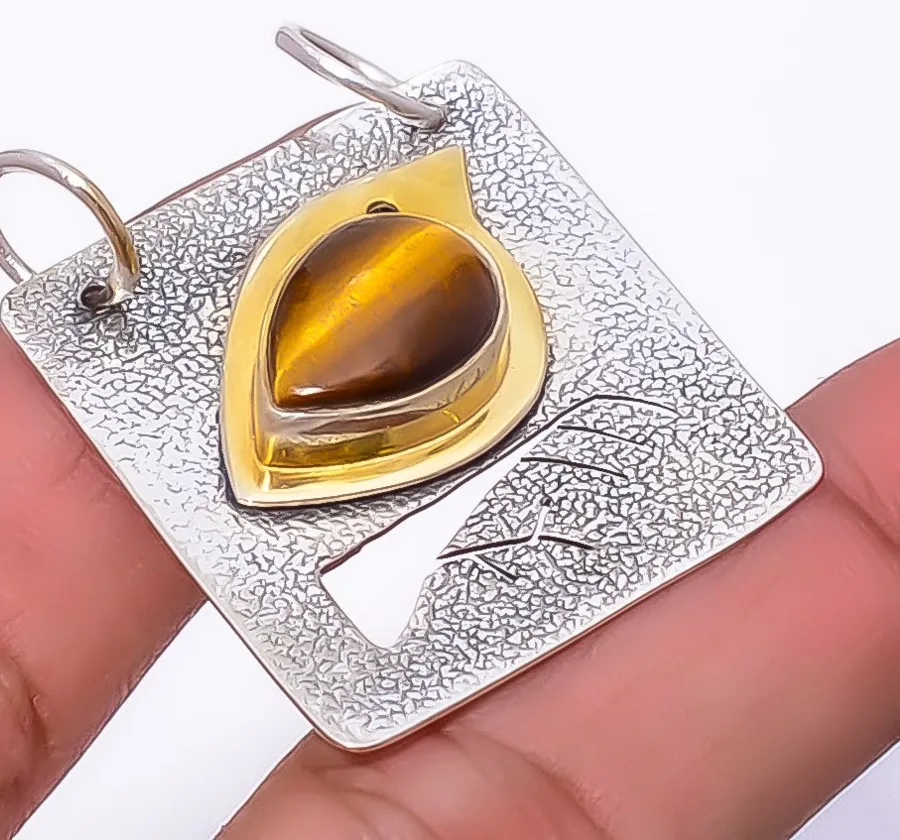 Authentic The Golden Aviator of Focus: Yellow Tiger Eye and Gold-Plated Silver Talisman