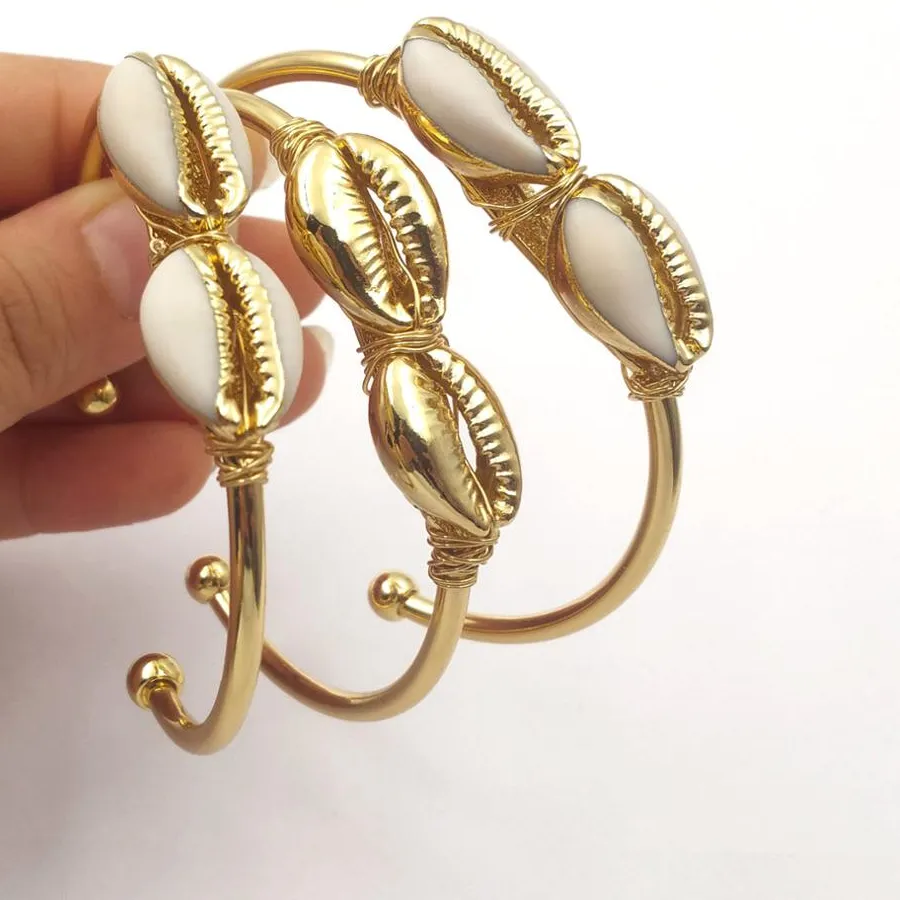 Talisman Of The Ocean Depths Gold- Dipped Cowrie Shell Cuff