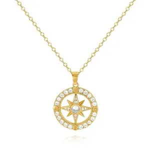 Authentic The Celestial Navigator: 14k Gold-Plated North Star & Compass Talisman