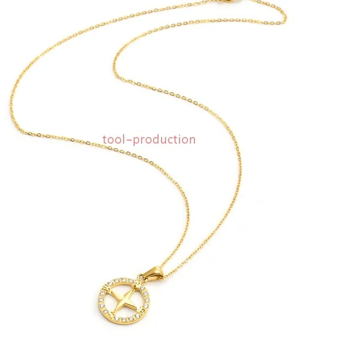 Authentic The Celestial Navigator's Compass Gold-Plated Zircon Talisman