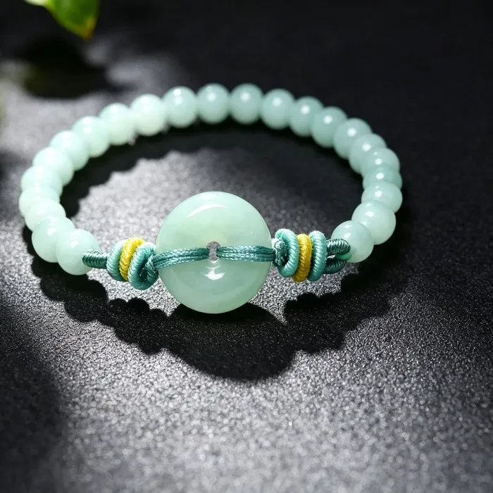 Authentic Celestial Azure Jadeite Peace Buckle Talisman