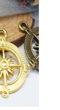 Authentic COMPASS NAUTICAL SEA  pendant GOLD plated charm 18K necklace 18" women mom gift