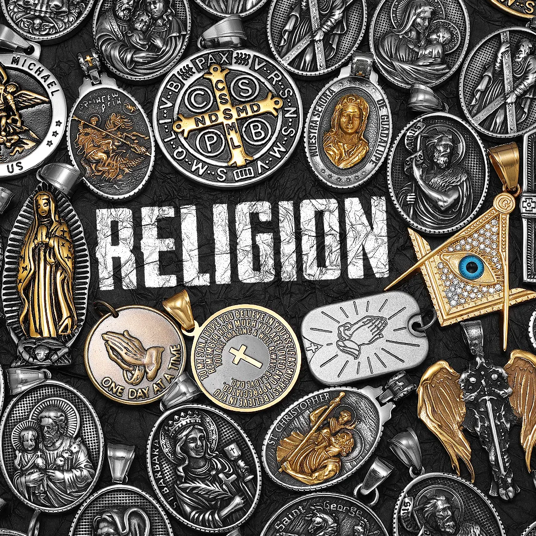 Angel Wing Cross Jesus Masonic Amulet Necklaces Pendant Chains Jewelry