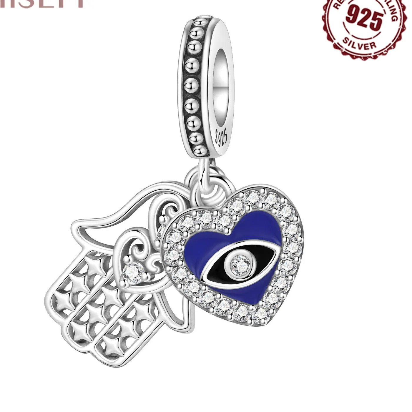 Authentic Sacred Hand Of Fatima Talisman- Evil Eye Protection In Lustrous Sterling Silver