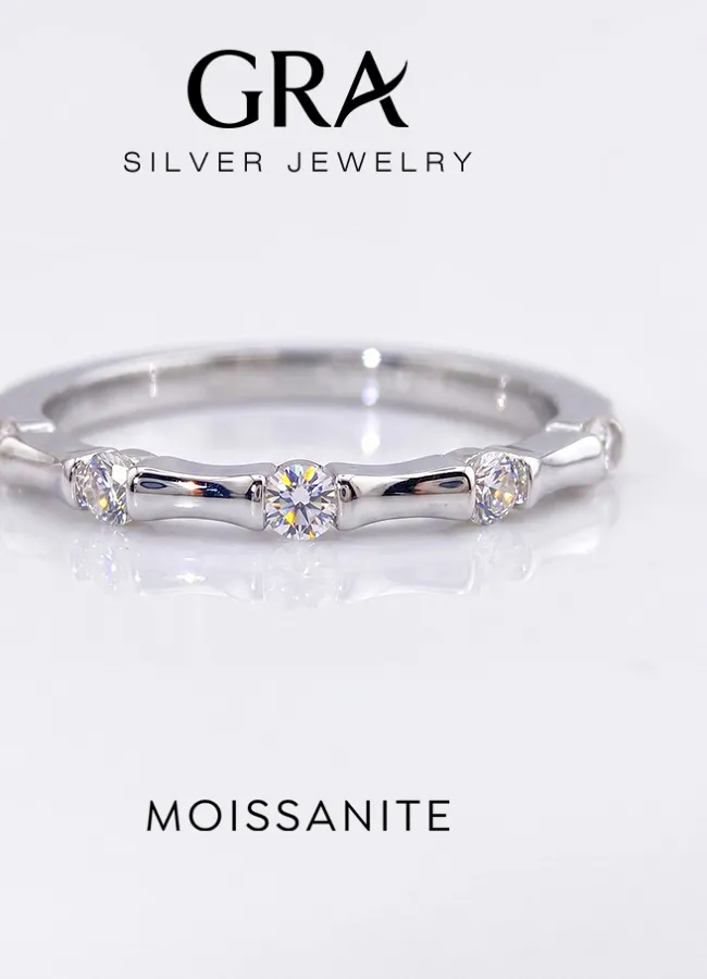 Authentic The Resilient Grove Moissanite Bamboo Ring