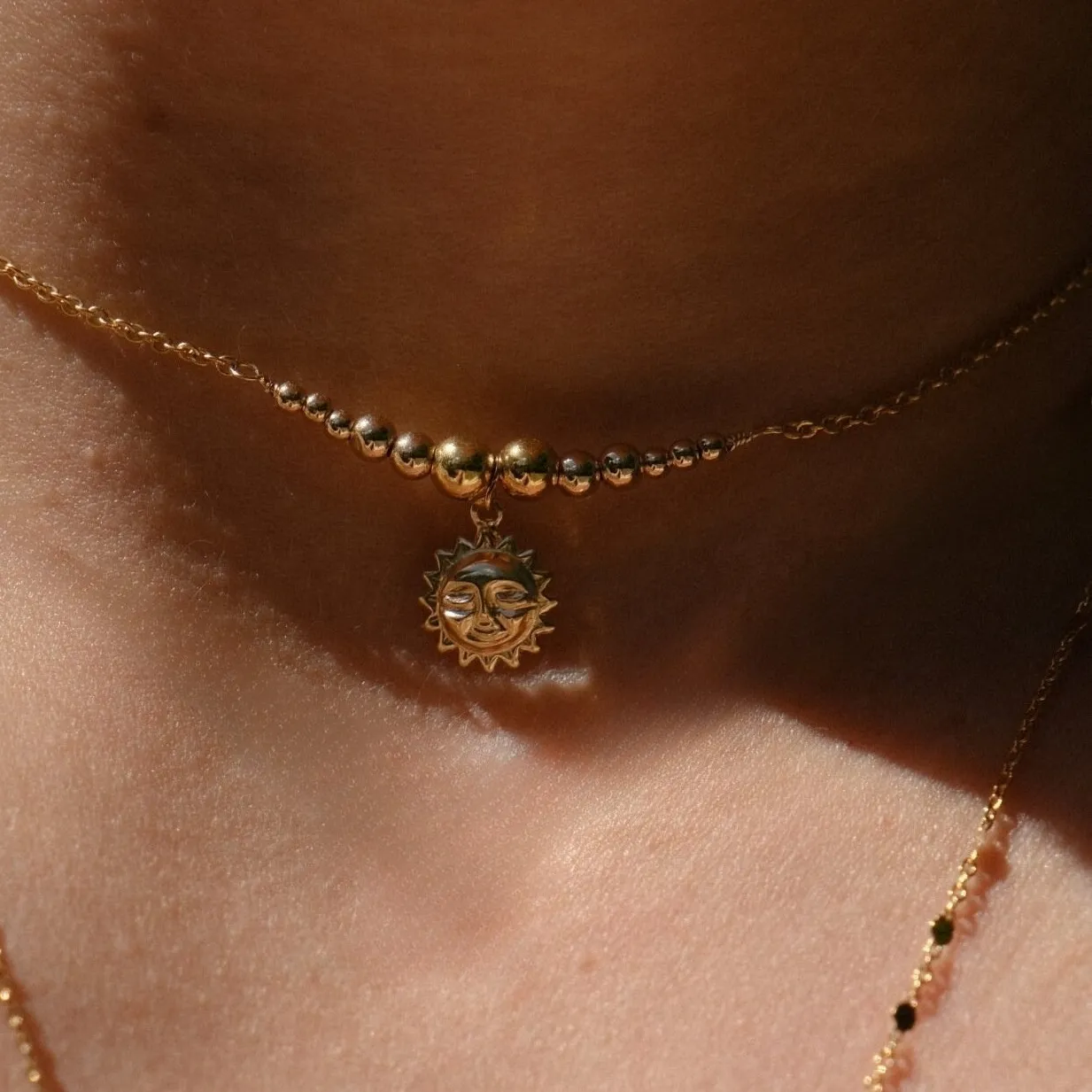 Authentic 14K Gold Filled Sun Pendant Necklace Handmade Dainty Necklace Waterproof Tarnish Resistant Jewelry