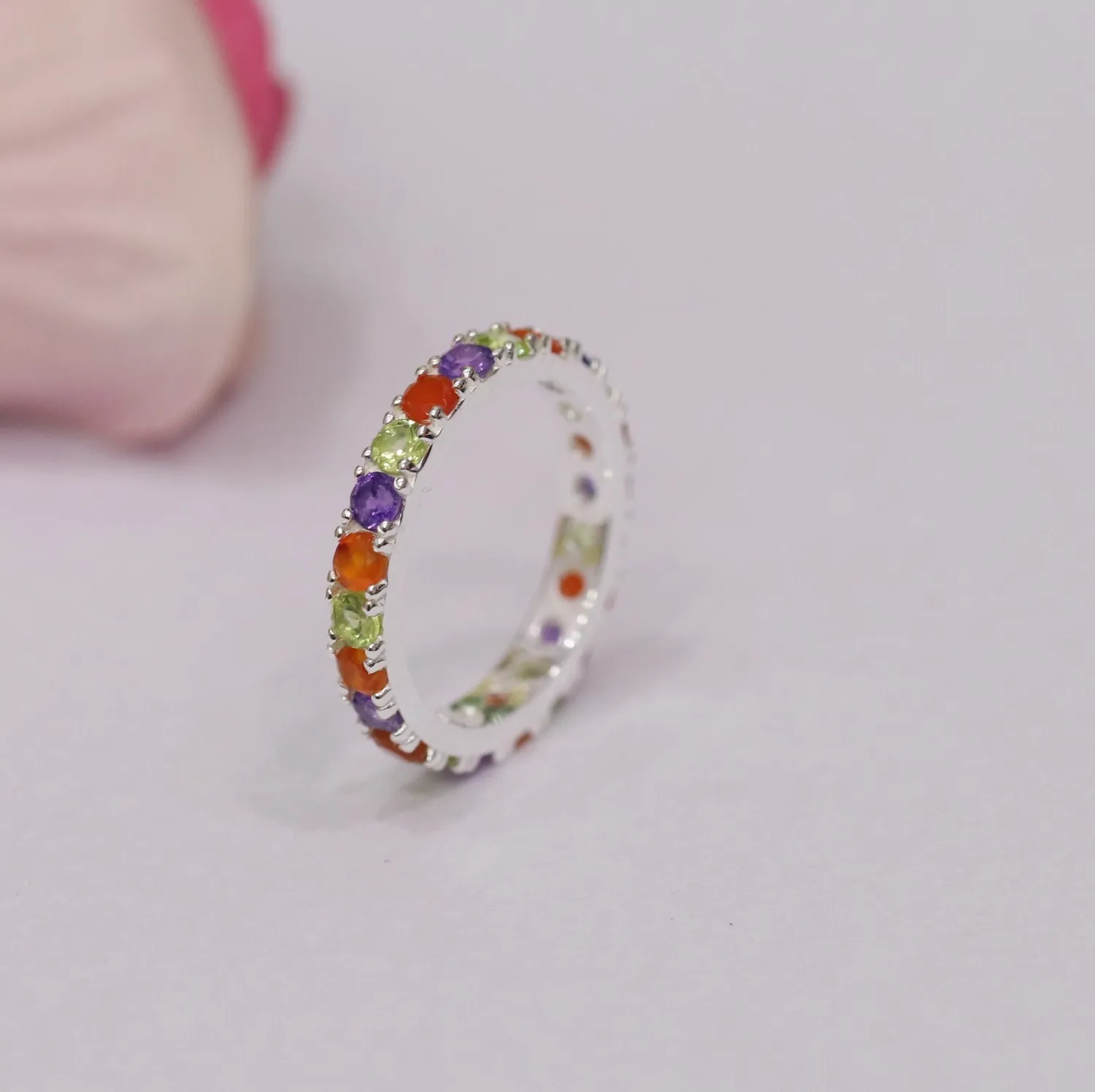 Authentic Whispers of the Chakras: A Dainty Promise Ring of Unity and Devotion
